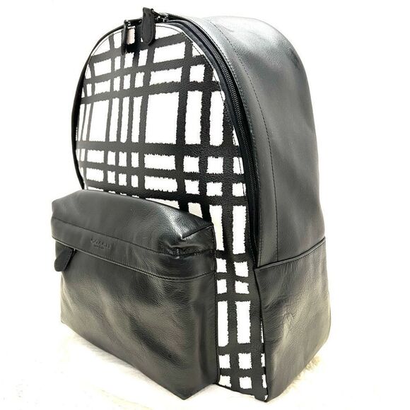 ??NWT! Coach Charles Men\'s Backpack/School Backpack Blck Lthr Msrp:$550.00 main image 8